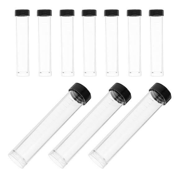 unbranded 10pcs 10ml Plastic Test Tubes With Lids Empty Science Lab Liquid Sampling And Storage Small Sealed Vials For Medical Samples