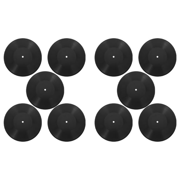 SEWCHICS Record Wall Decor Black 10Pcs 12 Inch Plastic For Music Enthusiasts Home Decor