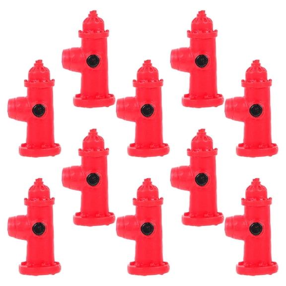 unbranded  10 Pcs Miniature Fire Hydrant for Dollhouse Microlandscape Red
