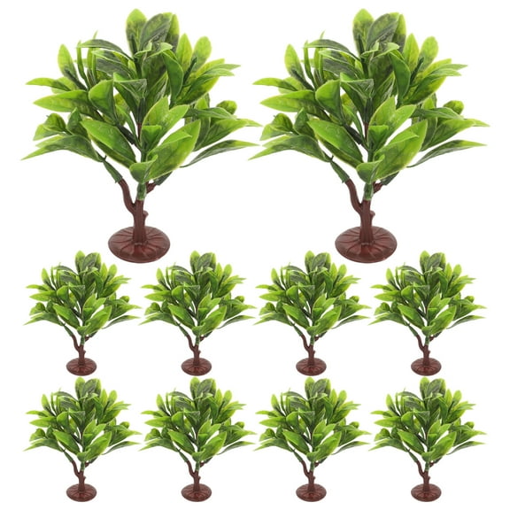 unbranded 10pcs Model Plants Plastic Simulate Trees Garden Backdrop Models Micro Landscape Plants Decor