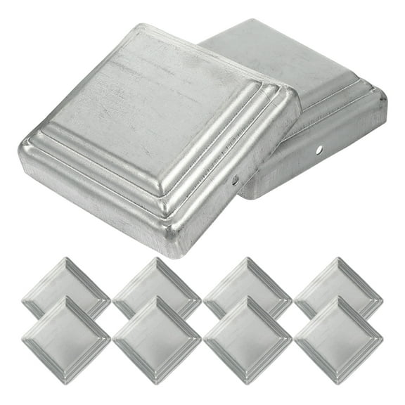 ROMANSENTIAL Fence Post Toppers Outdoor Use Steel Silver 10Pcs