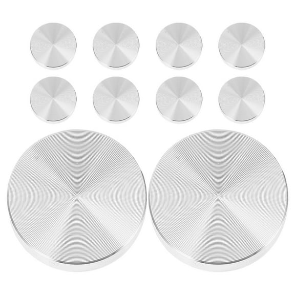 unbranded 10pcs Round Aluminum Disc Thread 30mm Metal Circular Table Hardware Round Aluminum Sheets Plates for Glass Table Top Support Display Cabinets