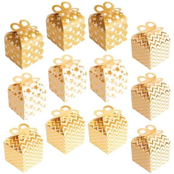 unbranded 12 Pcs Candy Portable Gift Box Bridesmaid 9.50X9.50X8.00CM Golden