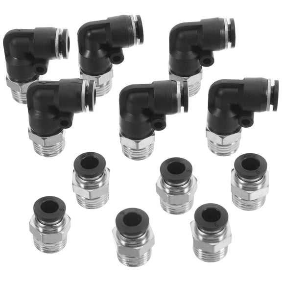 SKISUNO 12Pcs Silver Push in Air Fittings Quick Connect Hose Fittings Durable Material