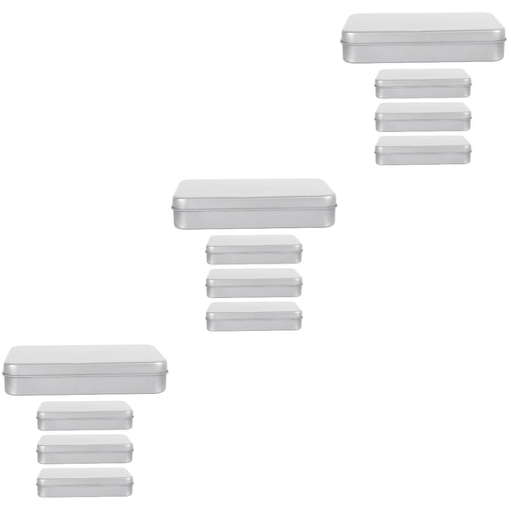unbranded 12 Pcs Small Tin Box Metal Tins Container Rectangular Tins Box Portable Box Containers