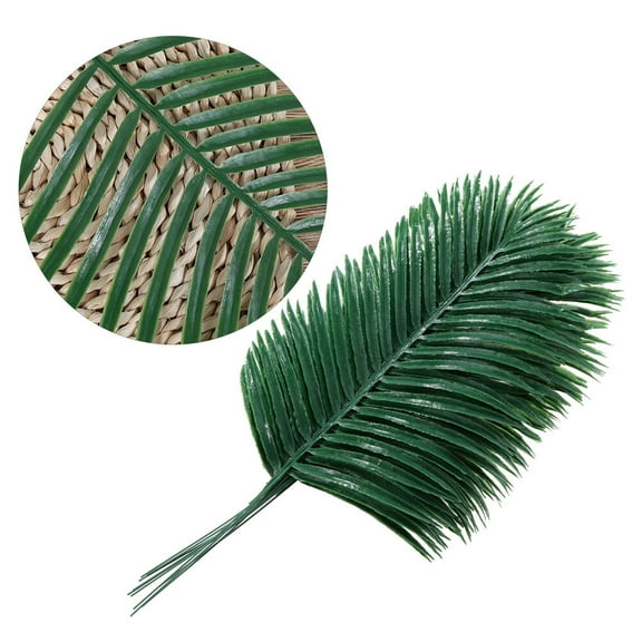 FELTECHELECTR Indoor Artificial Plants Plastic Green Leaves 12 Pcs for Decoration