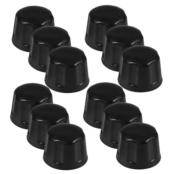 Black Rubber Wheel Hub Caps for Rim Protection 12 Pieces Durable Cover for ATV Rims 110-250cc