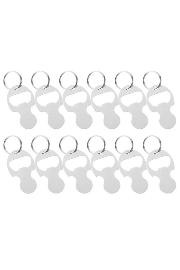 12 Pcs Utility Cart Token Elegant Keychain Supermarket 6X3.5X0.1CM Silver