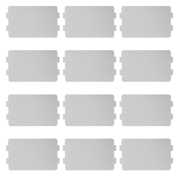 Luxshiny Rectangle Mica Plate for Microwave Grey 12Pcs 4.5X2.6X0.04In