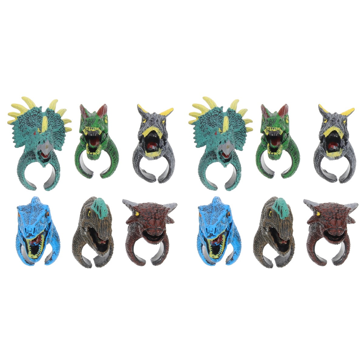 unbranded 12 pcs Kids Animal Rings Toy Animal Cognitive Ring Party ...