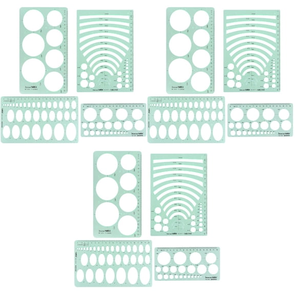 unbranded 12 pcs Measuring Template Stencil Geometric Stencils Multiple Shapes Drawing Tools