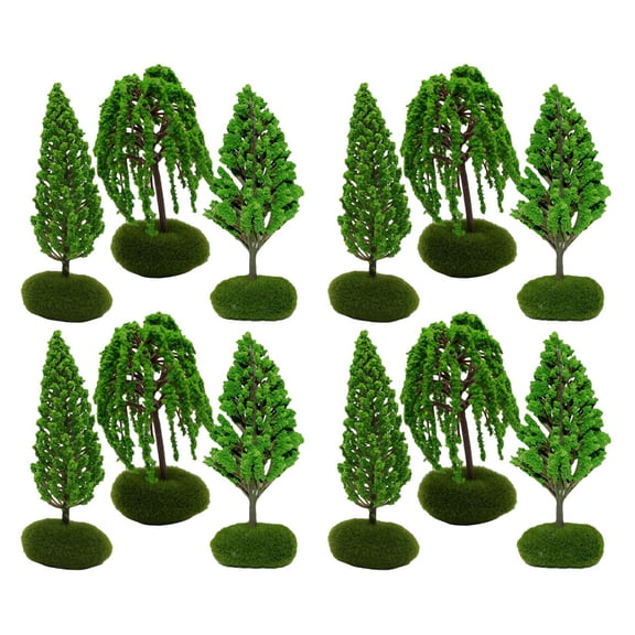 unbranded 12 pcs Miniature Trees Model Trees Railroad Scenery Mini Trees Model Street Trees