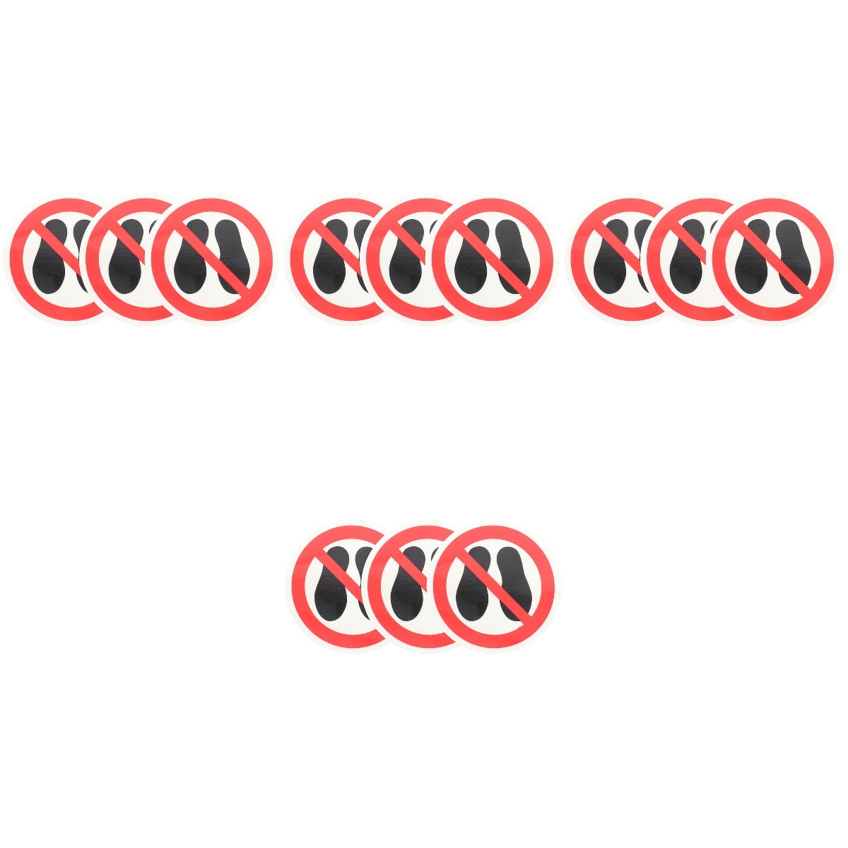 unbranded 12 pcs No Step Here Warning Decals Round Do Not Step On It ...