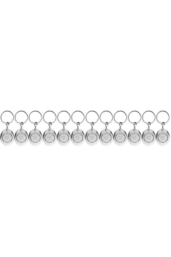 unbranded 12 pcs  Trolley Token Keychain Metal Cart Token Keyring Shopping Cart Token Portable Trolley Token