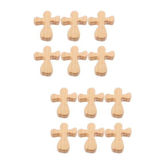 unbranded 12 pcs  Wood Cross Handheld Small Cross Props Christian Prayer Cross Props