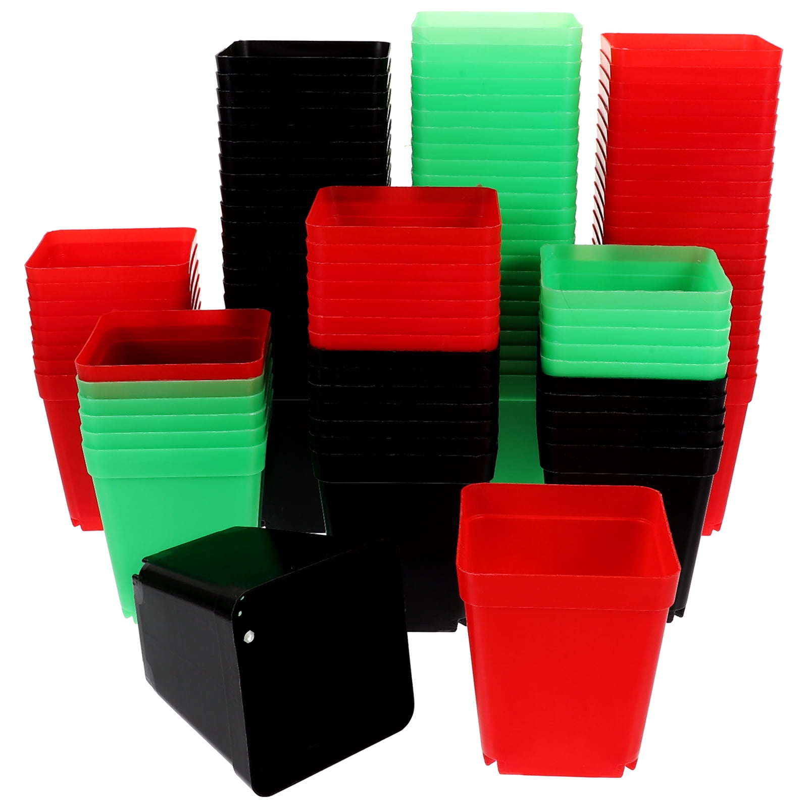 unbranded 120 Pcs Frosted Square Pot Desktop Small Flower Risers Potted ...