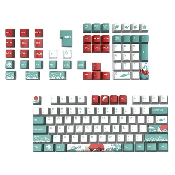 unbranded 129 Pcs Computer Keyboard Caps Full Keyboard Keycaps 12.00X1.80X1.00CM