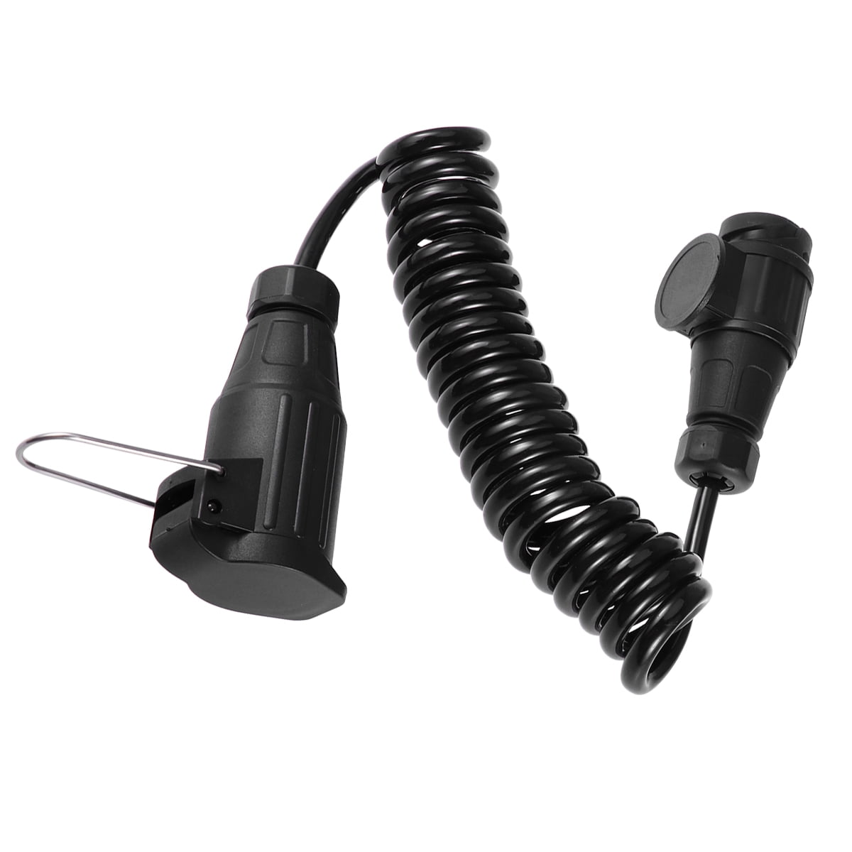 unbranded 12V Spring Coiled Cable 2M Long Caravan Tow Bar Electrical ...