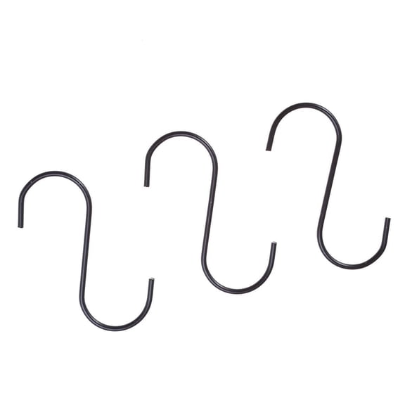 unbranded 12pcs Stainless Steel S Hooks Kitchen Rustproof S Type Hooks Hangers for Hanging Pans Cups Bags Towels (Black)