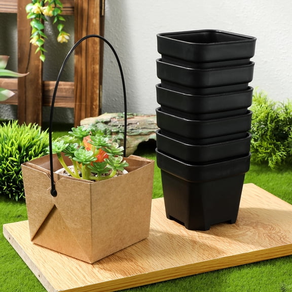 unbranded 12sets Mini Succulent Pots Paper Durable Planters With Drainage For Wedding Favors Home Decor Craft Projects