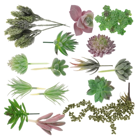 unbranded  14 Pcs Succulent Plants Indoor Mini Potted Artificial Terrarium