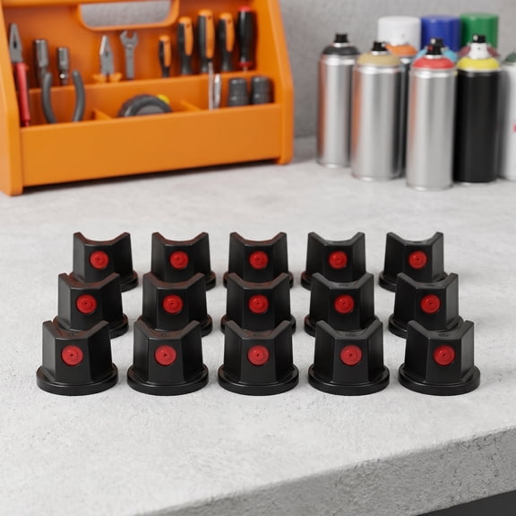 FONDOTIN Universal Fit ABS Spray Nozzles for Cans Black Splashproof Design 15 Pieces