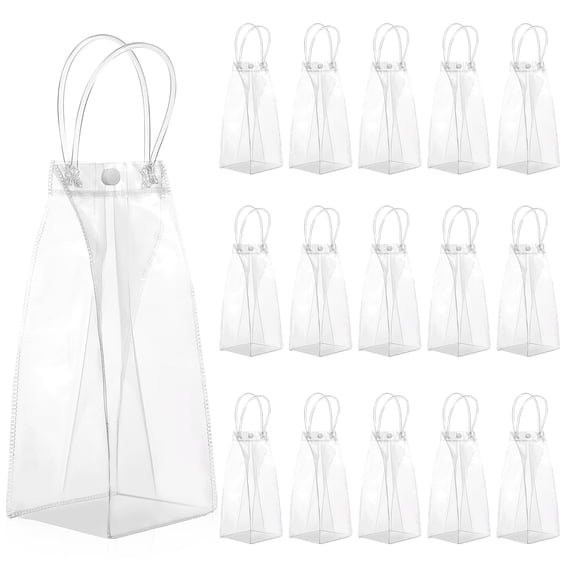 unbranded 15 Pcs PVC Handbag The Tote Clear Bags for Treats Grocery Baby