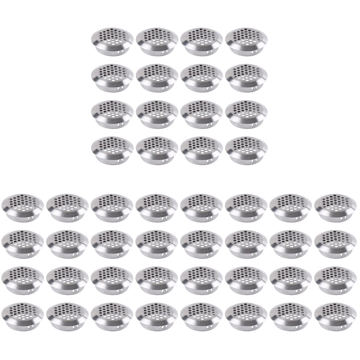 YSNOOWE Wardrobe Vent Cover Silver Breathable Cabinet Ventilation 150Pcs