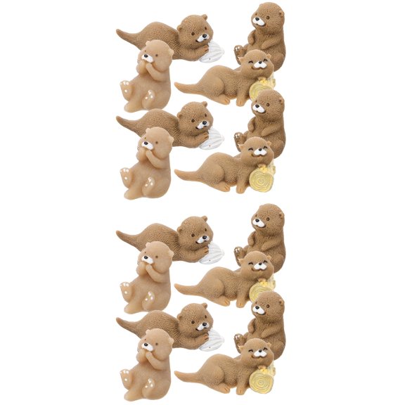 unbranded 16 Pcs Landscape Otters Ornaments Miniature Figurines Small Otters Decor Otters Decorations