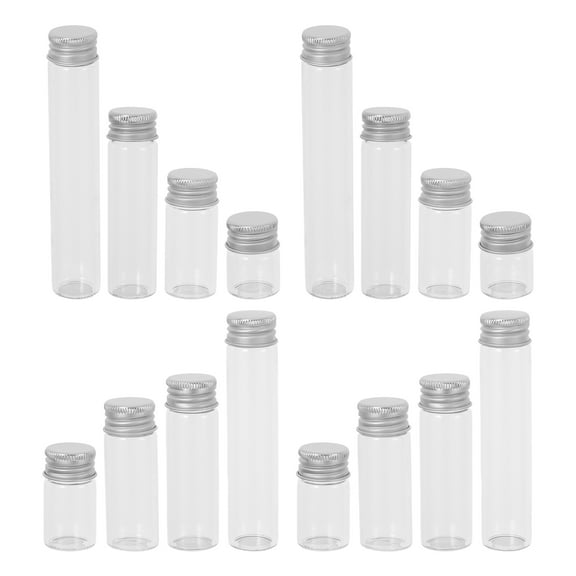 LITINKIMI Travel Storage Containers Clear Tiny Glass Jars 16Pcs