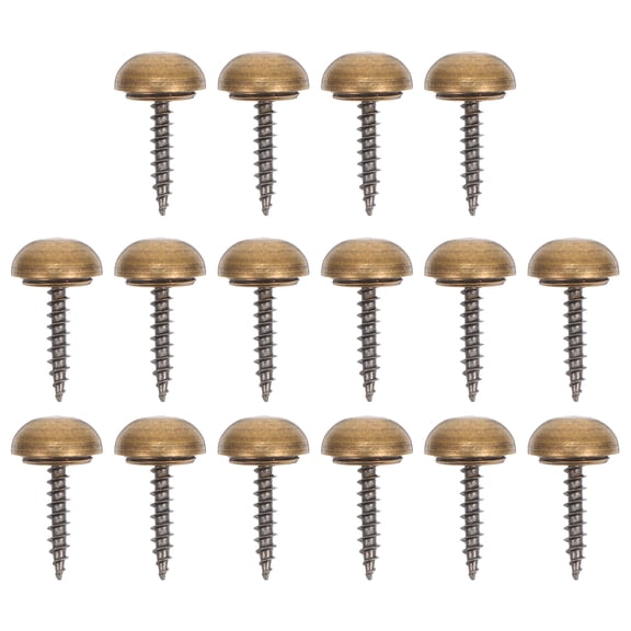 FONDOTIN 16Pcs Self-Tapping Copper Screw Nails with Caps for Home Wooden Boards