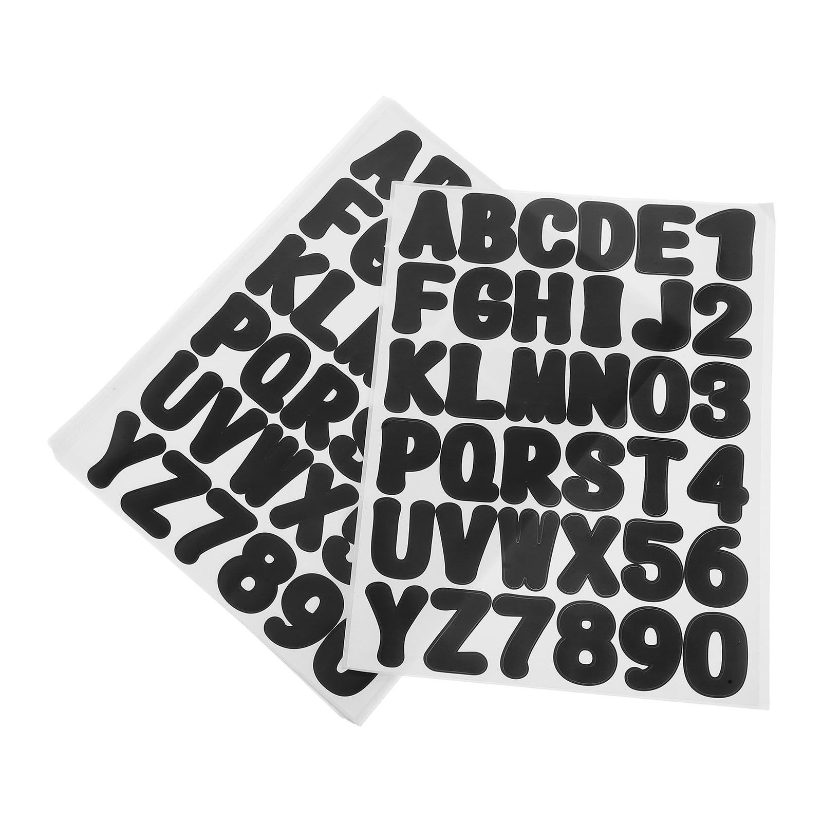 FONDOTIN black alphabet stickers letters and numbers stickers White 16 ...