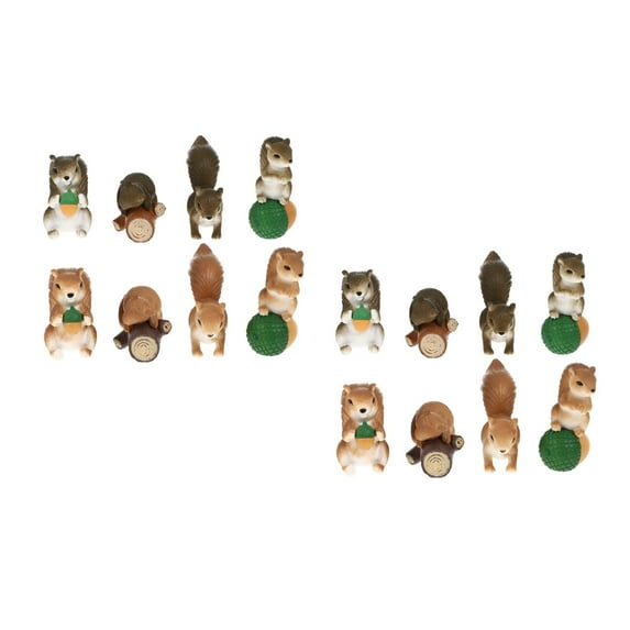 unbranded 16 pcs Mini Squirrel Figurines Tiny Animal Statue Moss Micro Landscape Decor
