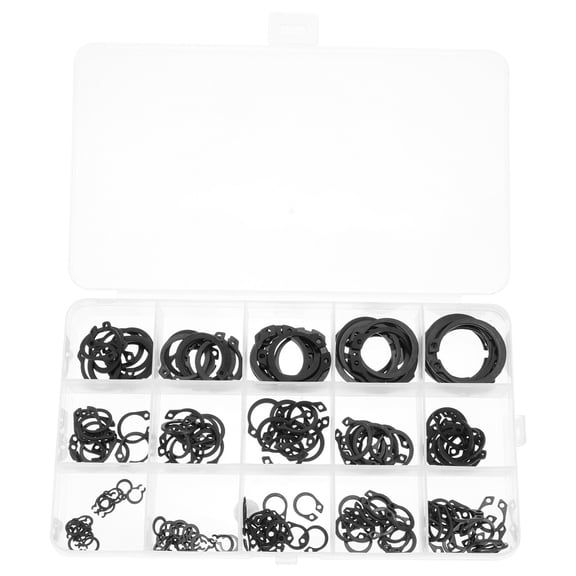 unbranded 175 Pcs C-clip Shaft Circlip C-clip Retaining Rings 17X9.5CM Black
