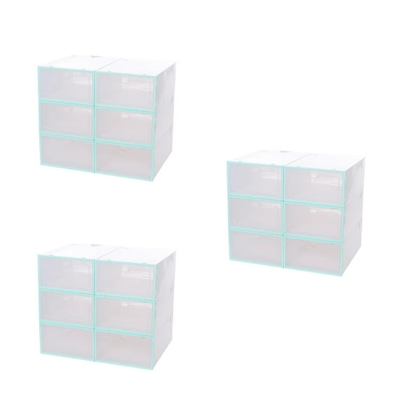 unbranded 18 PCS Stackable Shoe Boxes Clear Sneaker Storage Boxes with Drop Front Cover Basketball Shoe Display Case Shoe Rack Container Organizer for Men Closet