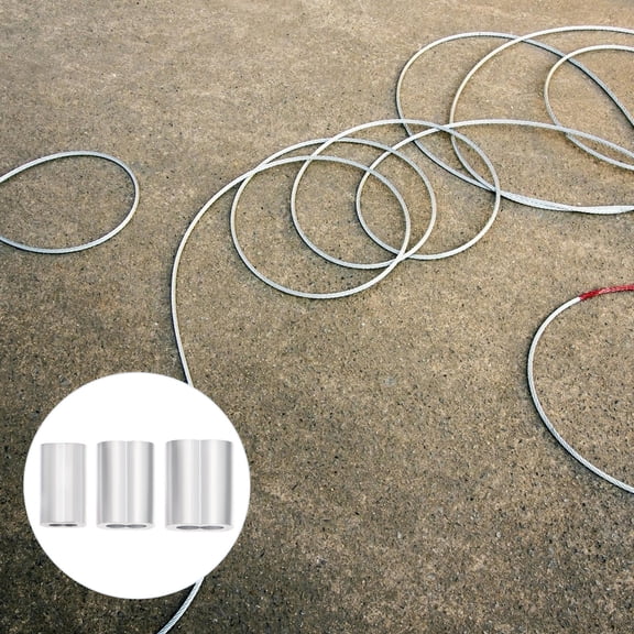 unbranded 180 Pcs Double Hanging Wire Ferrules Aluminum Rope Sleeve Bare Cable Sleeves