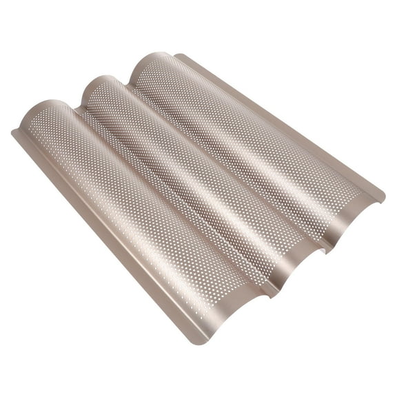 OUNONA Golden French Bread Pan Nonstick Carbon Steel Baking Pan for Kitchen Use and Easy to Clean 1 Pc