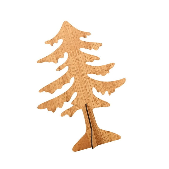 Milisten Wooden Christmas Tree Tabletop Decoration with Chocolate Cross Design, Easy to Assemble Holiday Ornament for Home