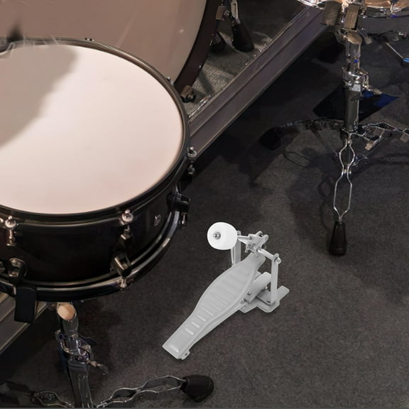 AURARMLET Single White Drum Pedal Replacement for Drum Set with Adjustable Height