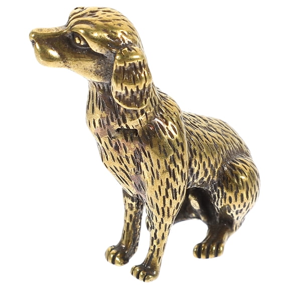 unbranded 1Pc Lovely Dog Statue Brass Solid Antique Animal Adornment For Room Decoration