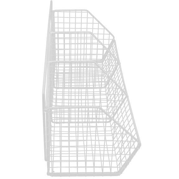 TEHAUX White Carbon Steel Kitchen Wall Basket for Fruit and Vegetable Storage, Space Saving Organizer