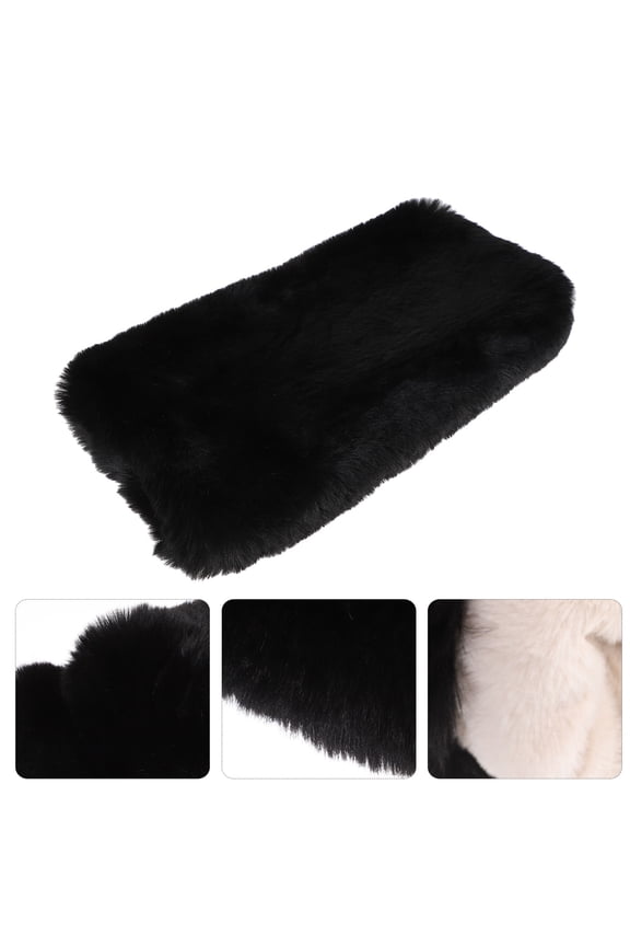 Winter Hand Muffs with Soft Faux Gloves, Black Warm Cold Weather Accessories for Outdoor Use