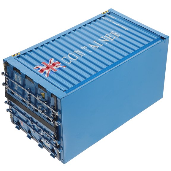 TEHAUX Metal Shipping Container Tissue Box Organizer for Office Supplies Storage, Craft Container, 1 Set