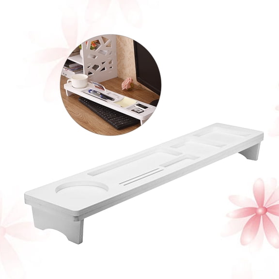 Milisten Home Board Desktop Organizer White with Seven Compartments for Office Storage and Desk Accessories