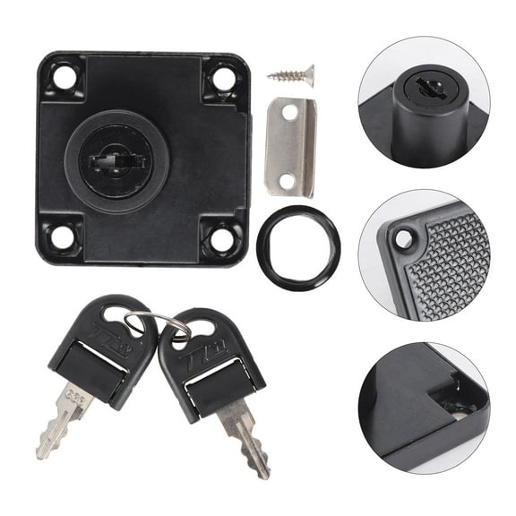 TEHAUX Cabinet Door Locks Drawer Lock Zinc Alloy Black 1 Set Security Protection