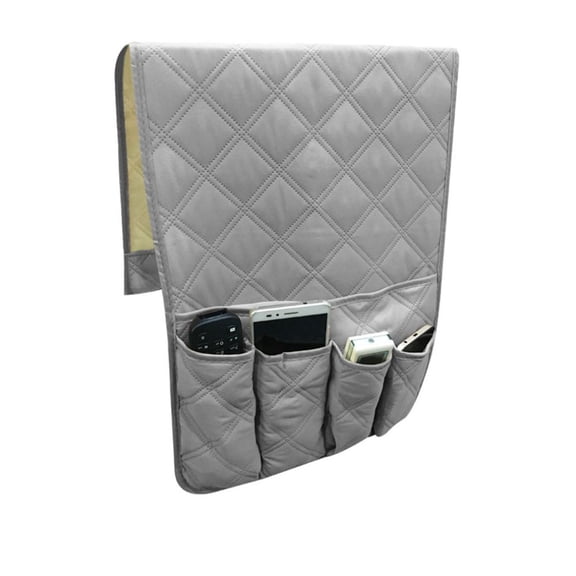 DECORNIJIA Bedside Hanging Storage Bag Grey Felt Fabric 1Pcs 35.0x13.0x0.4in