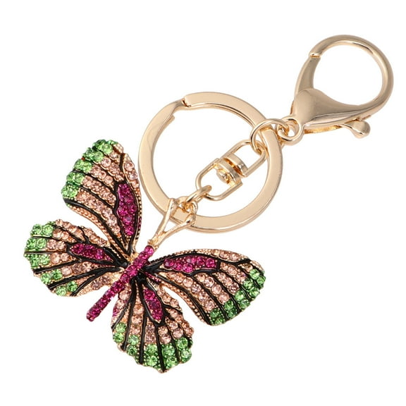 unbranded 1pc Shape Keychain Rhinestone Keyring Metal Bag Pendant Gift Key Chains for Women Kids Purple Red