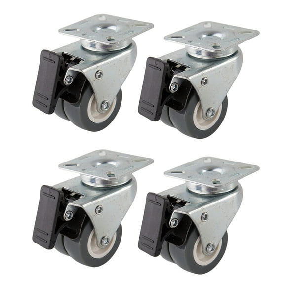 unbranded 2 Inch Caster Wheels Brake Casters with 360 Degree Swivel Plate Heavy Duty Castors Great for Carts Furniture Dolly Workbench Trolley