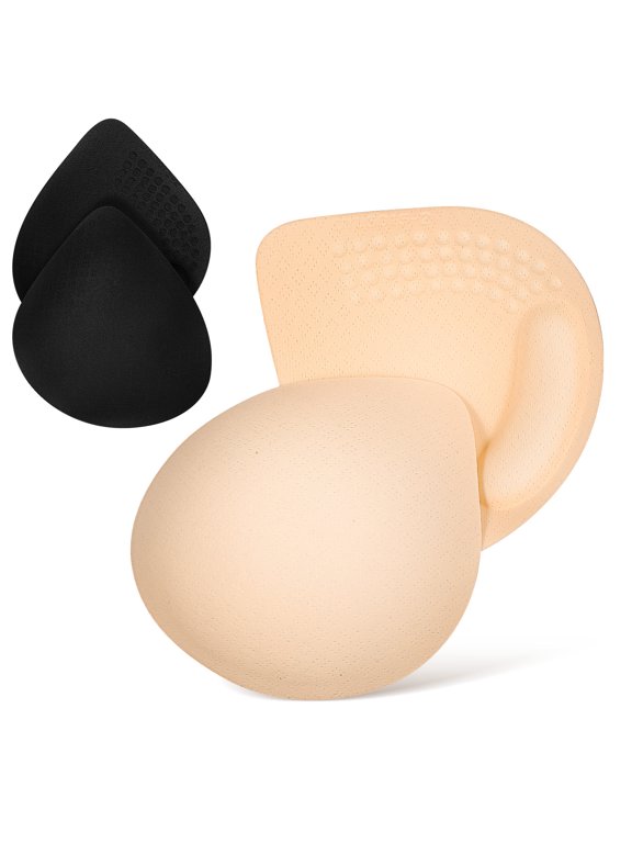 Skin Tone Bra Pads 2 Pairs, Comfortable Soft Inserts 6.30 x 5.51 x 0.59 Inches for Women