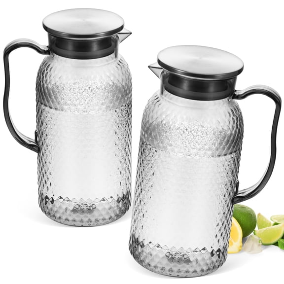 LITINKIMI Acrylic Empty Water Jug for Brewing Tea or Coffee 2 Pcs 1.8L